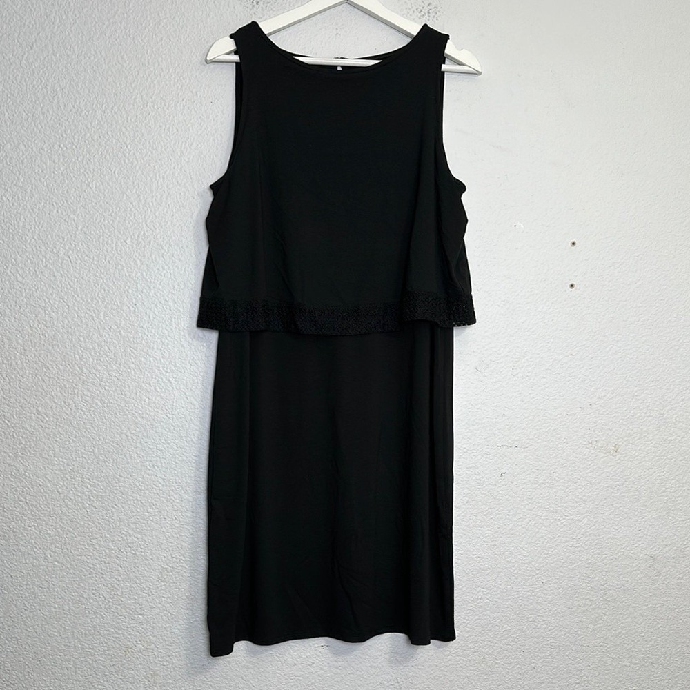 J. Jill‎ Wearever Collection Black Sleeveless Sheath Midi Dress Size Medium NWT